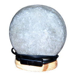 Küre Şekilli Doğal Kaya Tuzu Lambası Kablolu Ampullü Beyaz 3-4 Kg - 3