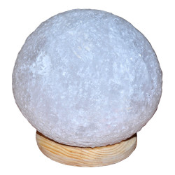 Küre Şekilli Doğal Kaya Tuzu Lambası Kablolu Ampullü Beyaz 4-5 Kg (1)