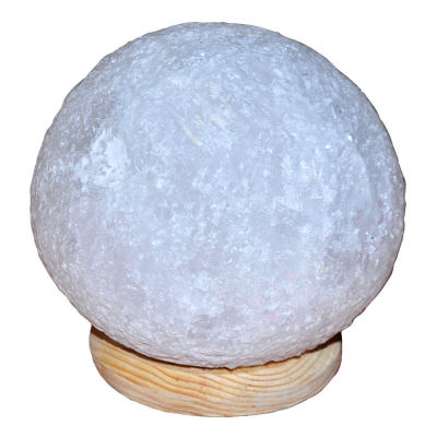 Küre Şekilli Doğal Kaya Tuzu Lambası Kablolu Ampullü Beyaz 4-5 Kg - 2