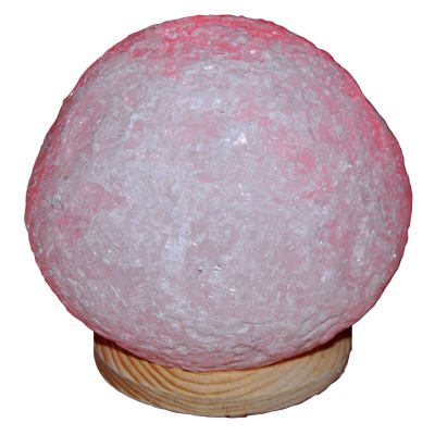 Küre Şekilli Doğal Kaya Tuzu Lambası Kablolu Ampullü Beyaz 4-5 Kg - 3