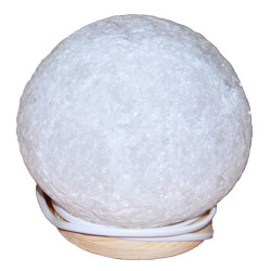 Küre Şekilli Doğal Kaya Tuzu Lambası Kablolu Ampullü Beyaz 4-5 Kg - 4