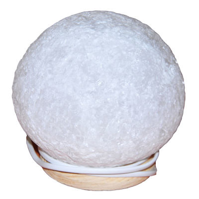 Küre Şekilli Doğal Kaya Tuzu Lambası Kablolu Ampullü Beyaz 4-5 Kg - 4
