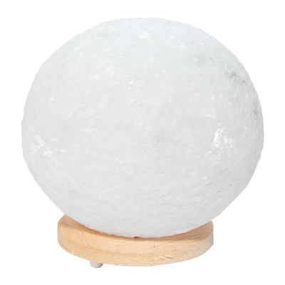 Küre Şekilli Doğal Kaya Tuzu Lambası Kablolu Ampullü Beyaz 5-6 Kg - 2