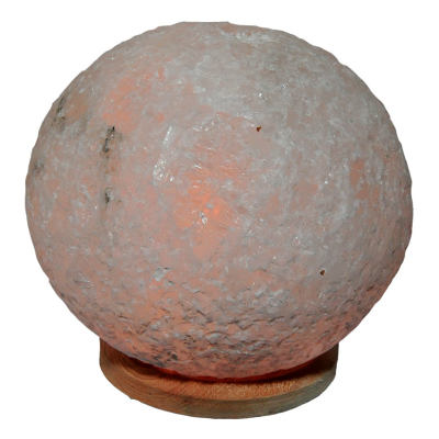 Küre Şekilli Doğal Kaya Tuzu Lambası Kablolu Ampullü Beyaz 5-6 Kg - 1