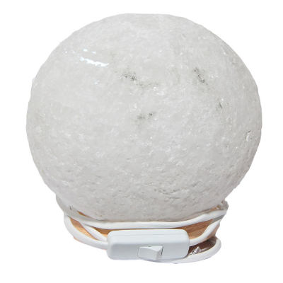 Küre Şekilli Doğal Kaya Tuzu Lambası Kablolu Ampullü Beyaz 5-6 Kg - 4