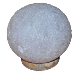 Küre Şekilli Doğal Kaya Tuzu Lambası Kablolu Ampullü Beyaz 6-7 Kg (1)