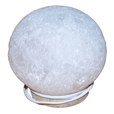 Küre Şekilli Doğal Kaya Tuzu Lambası Kablolu Ampullü Beyaz 6-7 Kg - 4
