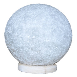 Küre Şekilli Doğal Kaya Tuzu Lambası Kablolu Ampullü Beyaz 7-8 Kg (1)