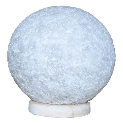 Küre Şekilli Doğal Kaya Tuzu Lambası Kablolu Ampullü Beyaz 7-8 Kg - 2