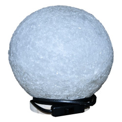 Küre Şekilli Doğal Kaya Tuzu Lambası Kablolu Ampullü Beyaz 7-8 Kg - 3
