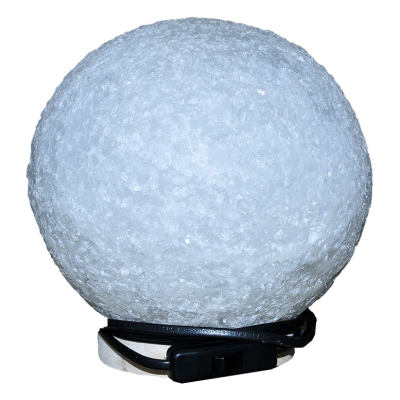 Küre Şekilli Doğal Kaya Tuzu Lambası Kablolu Ampullü Beyaz 7-8 Kg - 3
