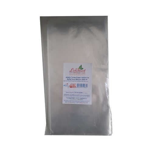 Jelatin Torba Poşet 15X30 Cm Şeffaf İnce Mikron 1000 Gr 1 Paket - 1