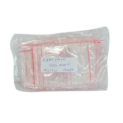 Kilitli Naylon Torba Poşet 5X5 Cm Şeffaf 100 Adet 1 Paket - 2