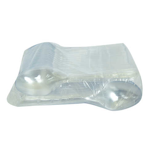 Plastik Kaşık Ekonomik Çorba Kaşığı 1654 mm Şeffaf 100 Adet 1 Paket - 2