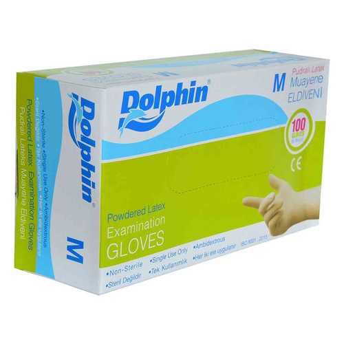 Pudralı Beyaz Latex Muayene Eldiveni Orta Boy (M) 100 Lü Paket - 2