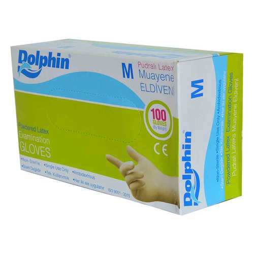 Pudralı Beyaz Latex Muayene Eldiveni Orta Boy (M) 100 Lü Paket - 3