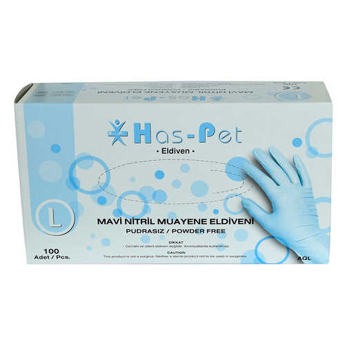 Pudrasız Mavi Nitril Eldiven Büyük Boy (L) 100 Lü Paket - 1