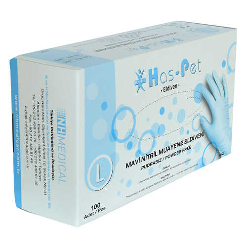 Pudrasız Mavi Nitril Eldiven Büyük Boy (L) 100 Lü Paket - 3