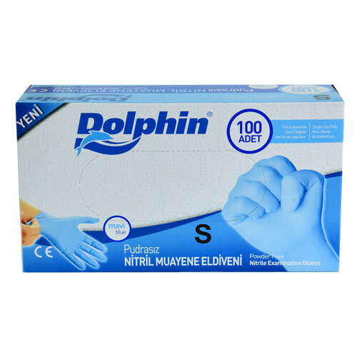 Pudrasız Mavi Nitril Eldiven Küçük Boy (S) 100 Lü Paket - 1