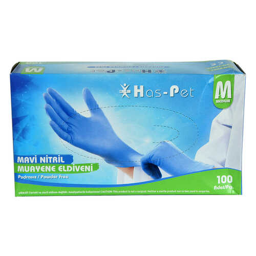 Pudrasız Mavi Nitril Eldiven Orta Boy (M) 100 Lü Paket - 1