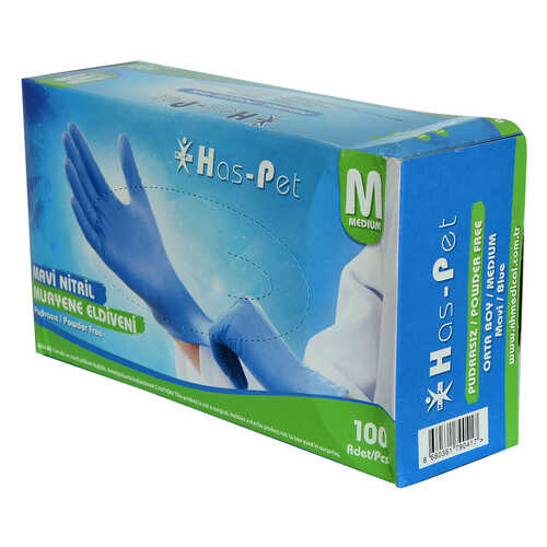 Pudrasız Mavi Nitril Eldiven Orta Boy (M) 100 Lü Paket - 2