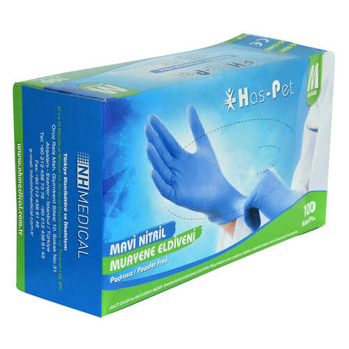 Pudrasız Mavi Nitril Eldiven Orta Boy (M) 100 Lü Paket - 3