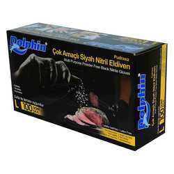 Pudrasız Siyah Nitril Eldiven Büyük Boy (L) 100 Lü Paket - 3