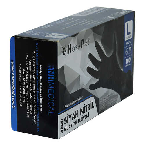 Pudrasız Siyah Nitril Eldiven Büyük Boy (L) 100 Lü Paket - 3