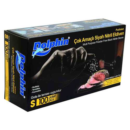 Pudrasız Siyah Nitril Eldiven Küçük Boy (S) 100 Lü Paket - 2
