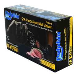 Pudrasız Siyah Nitril Eldiven Orta Boy (M) 100 Lü Paket - 3