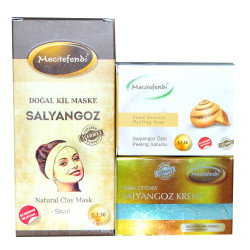 Salyangoz Özlü Bakım Seti - Kil Maske & Krem & Peeling Sabunu