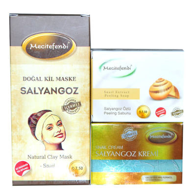 Salyangoz Özlü Bakım Seti - Kil Maske & Krem & Peeling Sabunu - 1