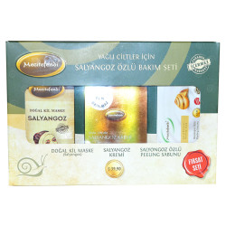 Salyangoz Özlü Bakım Seti - Kil Maske & Krem & Peeling Sabunu (1)