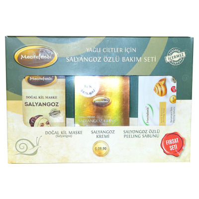 Salyangoz Özlü Bakım Seti - Kil Maske & Krem & Peeling Sabunu - 2