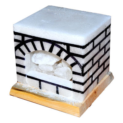 Şömine Şekilli Doğal Kaya Tuzu Lambası Kablolu Ampullü Beyaz 17 X 17 5-6 Kg - 3