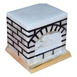 Şömine Şekilli Doğal Kaya Tuzu Lambası Kablolu Ampullü Beyaz 17 X 17 5-6 Kg - 4