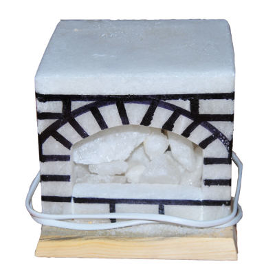 Şömine Şekilli Doğal Kaya Tuzu Lambası Kablolu Ampullü Beyaz 17 X 17 5-6 Kg - 6