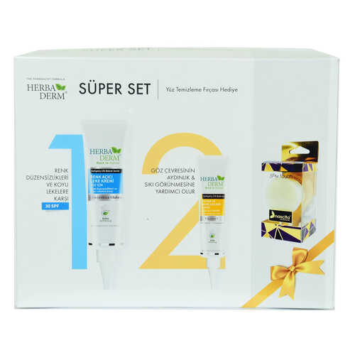 Süper Set Renk Açıcı Leke Kremi 55 ML+Göz Altı Kremi 15 ML + Hediye Yüz Temizleme Fırçası - 1