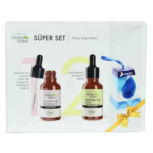 Süper Set Superserum Hyaluronic 3D 30 ML+Biohydration 30 ML + Hediye Makyaj Süngeri - 1