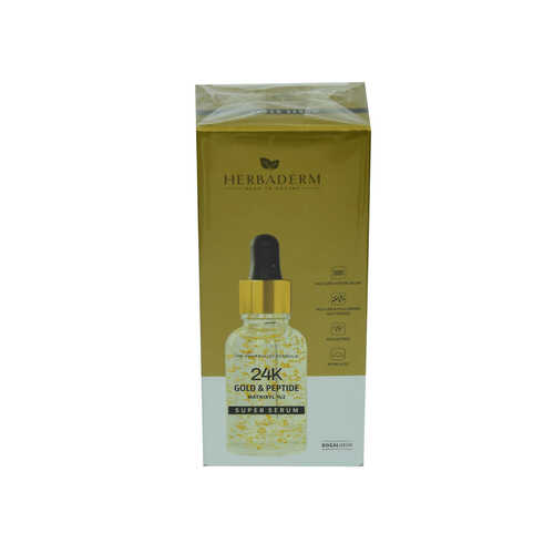 Superserum 24 Ayar Altın Parçacıklı Kaz Ayağı ve Mimik Kırışıklarına Karşı Yüz Serumu 30 ML - 1