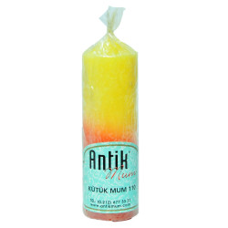 Taraftar Kütük Mum Sarı Kırmızı 3.5x10cm Tkrb.60-85 Gr