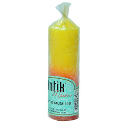 Taraftar Kütük Mum Sarı Kırmızı 3.5x10cm Tkrb.60-85 Gr (1)