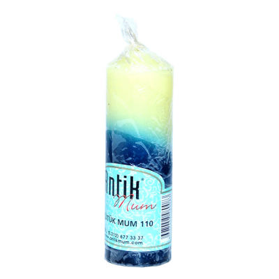 Taraftar Kütük Mum Sarı Lacivert 3.5x10cm Tkrb.60-85 Gr - 2