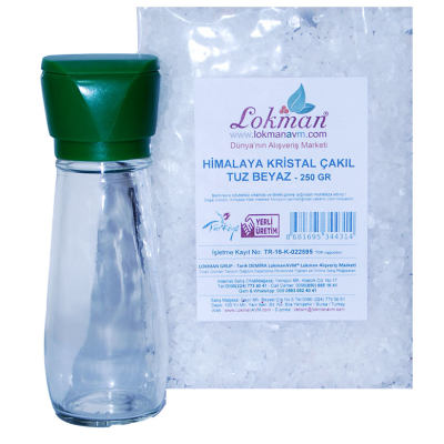 Tuz Karabiber Değirmeni Yeşil + Himalaya Çakıl Tuz Beyaz 250 Gr - 1