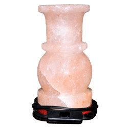Vazo Şekilli Doğal Himalaya Kaya Tuzu Lambası Kablolu Ampullü Pembe 2-3 Kg - 3