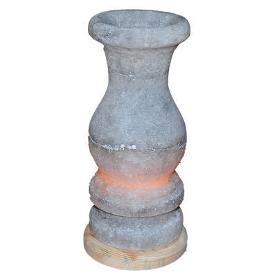 Vazo Şekilli Doğal Kaya Tuzu Lambası Çankırı Kablolu Ampullü Beyaz 3-4 Kg - 3