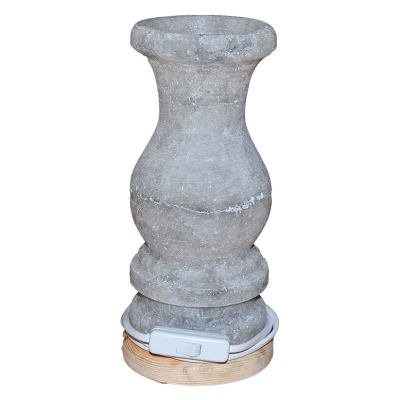 Vazo Şekilli Doğal Kaya Tuzu Lambası Çankırı Kablolu Ampullü Beyaz 3-4 Kg - 4