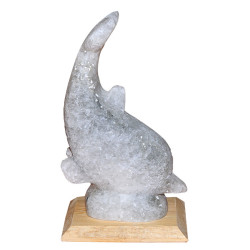 Yunus Balığı Şekilli Doğal Kaya Tuzu Lambası Çankırı Kablolu Ampullü Beyaz 2-3 Kg (1)
