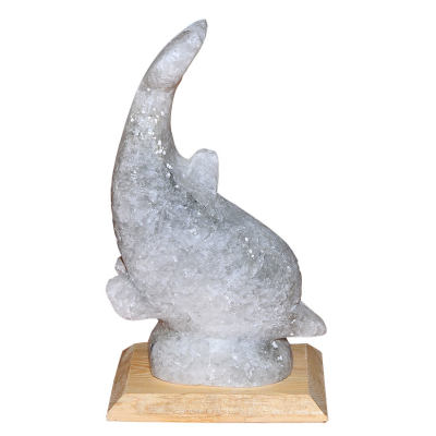 Yunus Balığı Şekilli Doğal Kaya Tuzu Lambası Çankırı Kablolu Ampullü Beyaz 2-3 Kg - 2