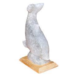Yunus Balığı Şekilli Doğal Kaya Tuzu Lambası Çankırı Kablolu Ampullü Beyaz 2-3 Kg - 3